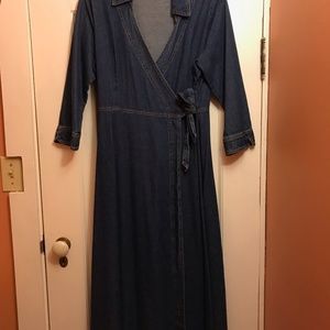 Wrap-a-round denim dress